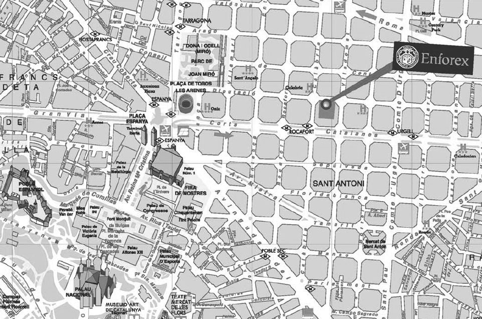 Enforex Barcelona Spanish School Map