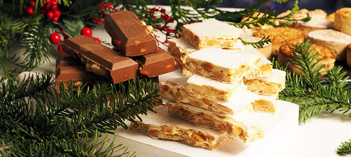 Two types of nougat in Christmas