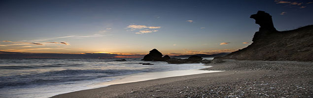 Playa de Maro in Malaga at sunset