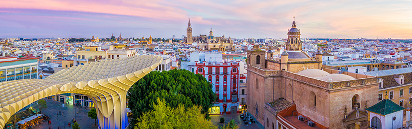 Vistas de Sevilla al atardecer