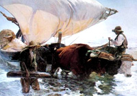 Painting of a Ship by Joaquín Sorolla